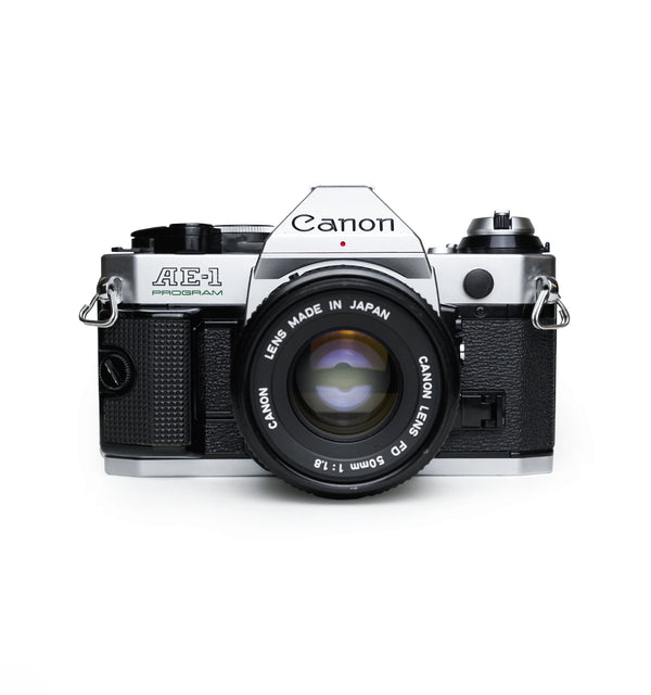 Canon AE-1 Program 35mm SLR Film Camera Set with 50 mm & 35-70mm Lens