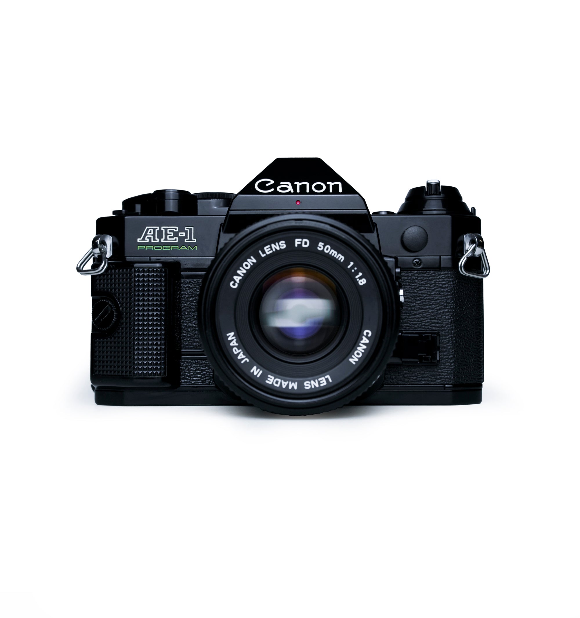 Canon AE-1 Program Black 35mm SLR Film Camera with 50mm F1.8 28-85MM F