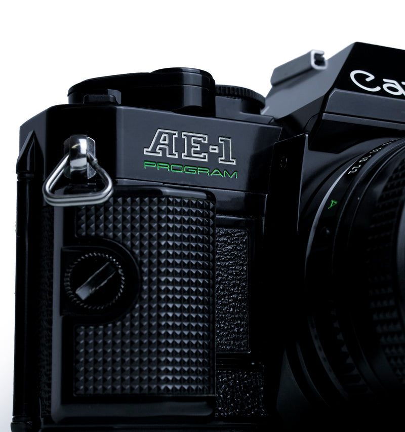 Canon AE-1 Program Black 35mm SLR Film Camera with 50mm F1.8 28-85MM F
