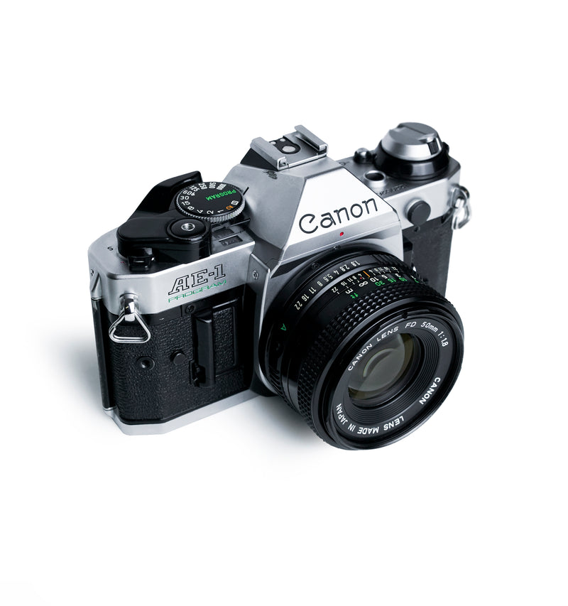 Canon AE-1 Program 35mm SLR Film Camera with 50mm F1.8 Lens