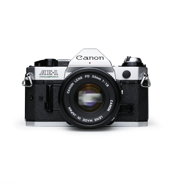 Canon AE-1 Program 35mm SLR Film Camera with 50mm F1.8 & Soligor 70-300mm F3.8 Lenses
