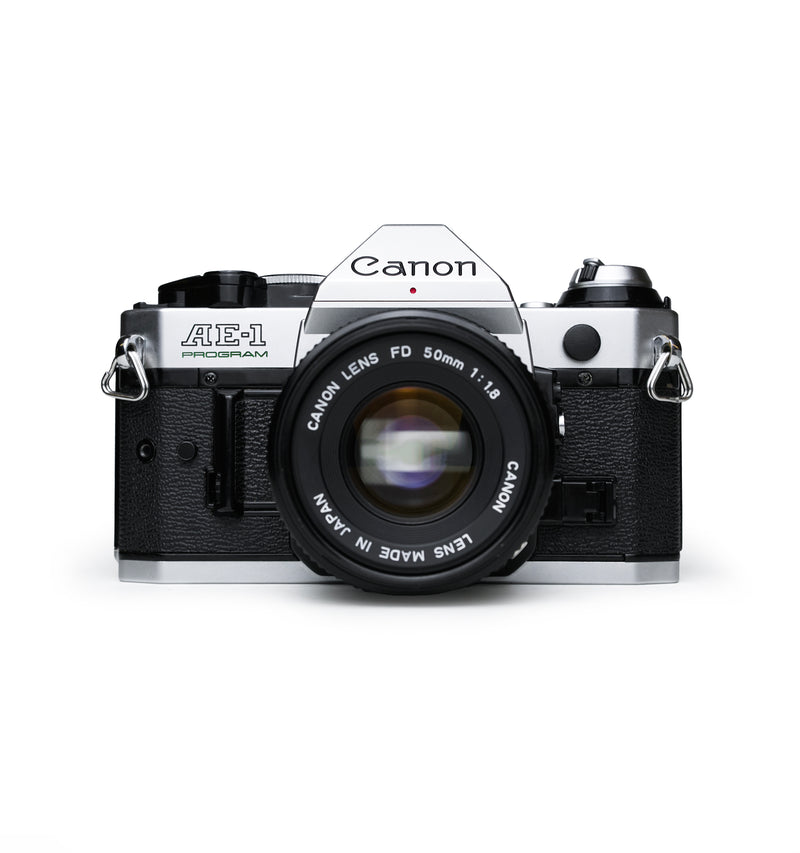 Canon AE-1 Program 35mm SLR Film Camera with 50mm F1.8 & Soligor 70-300mm F3.8 Lenses
