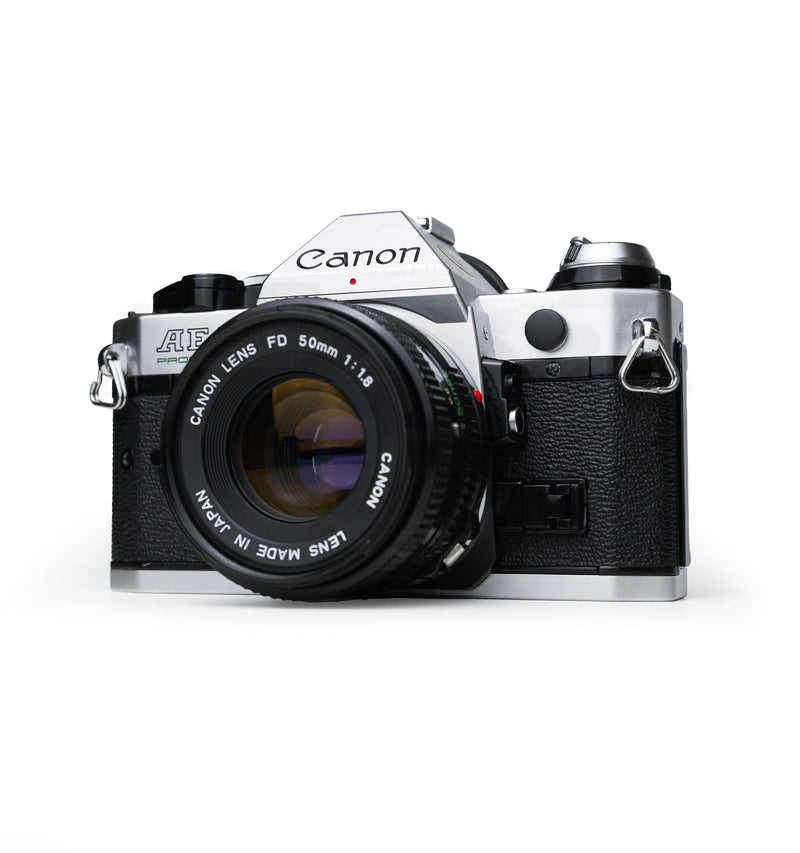 Canon AE-1 Program 35mm SLR Film Camera with 50mm F1.8 & Soligor 70-300mm F3.8 Lenses