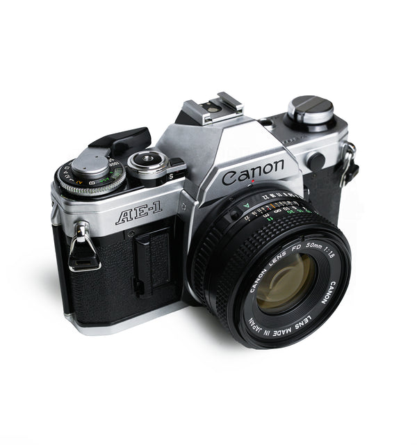 Canon AE-1 35mm SLR Film Camera with 50mm F1.8 Lens