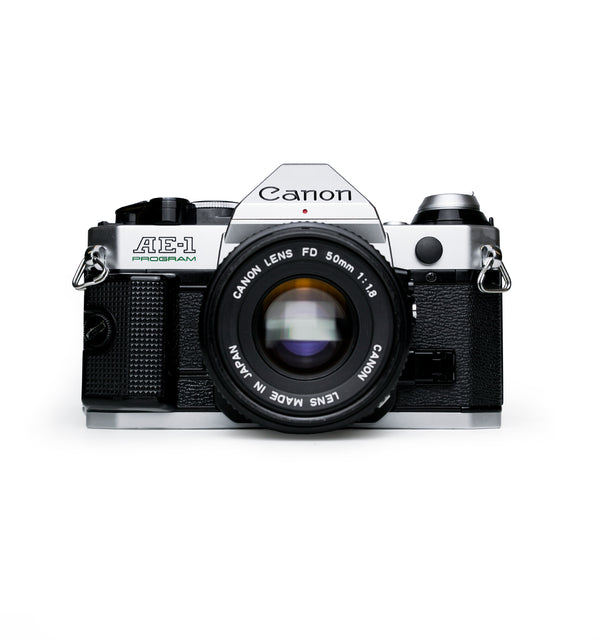 Canon AE-1 Program 35mm SLR Film Camera with 50mm F1.8 Lens