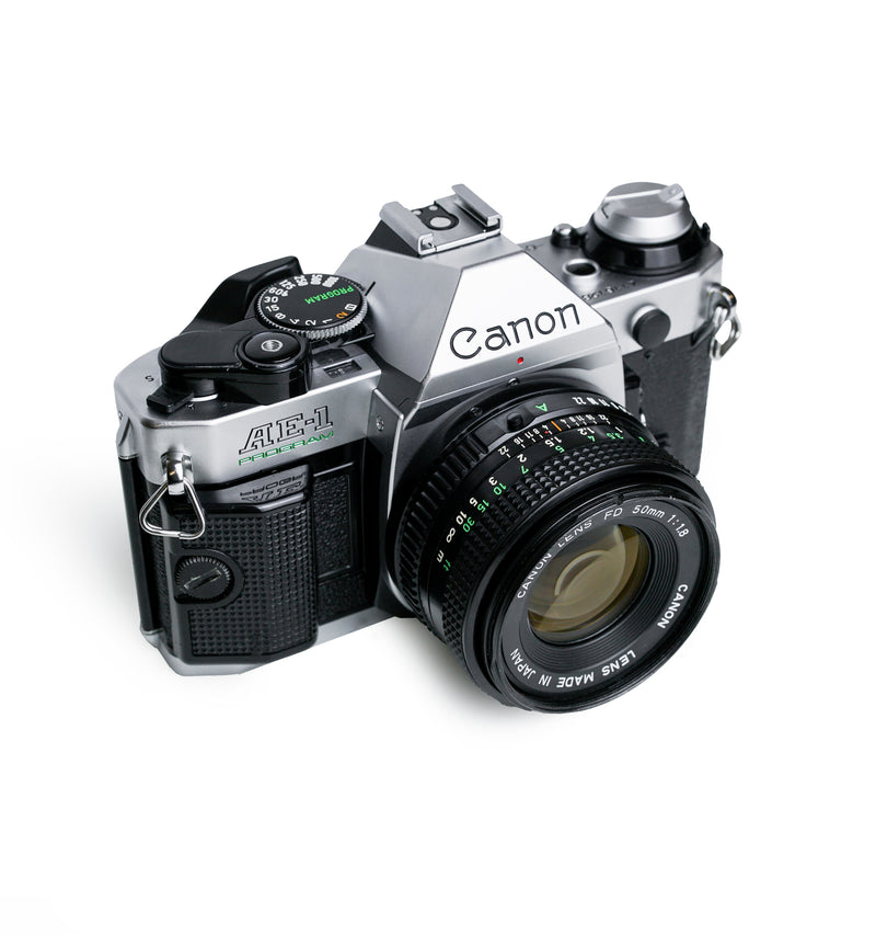 Canon AE-1 Program 35mm SLR Film Camera with 50mm F1.8 Lens