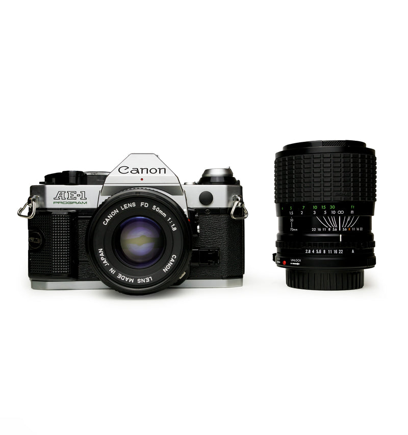 Canon AE-1 Program 35mm SLR Film Camera with 50mm F1.8 Lens