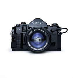 Canon A-1 35mm SLR Film Camera with 50mm F1.4 & Data Back & Power