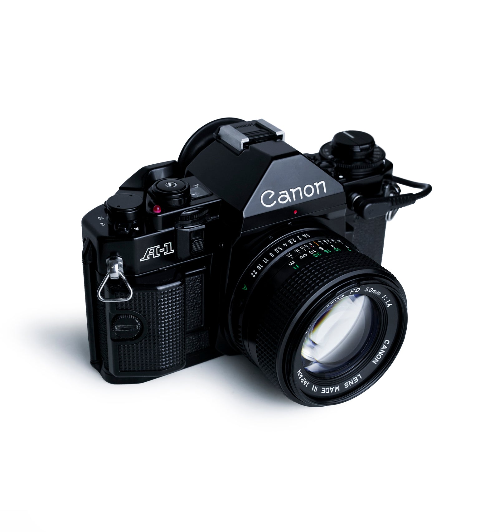 Canon A-1 35mm SLR Film Camera with 50mm F1.4 & Data Back & Power