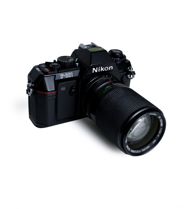 Nikon F-301 35mm SLR Film Camera with Vivitar 35-105 mm Lens