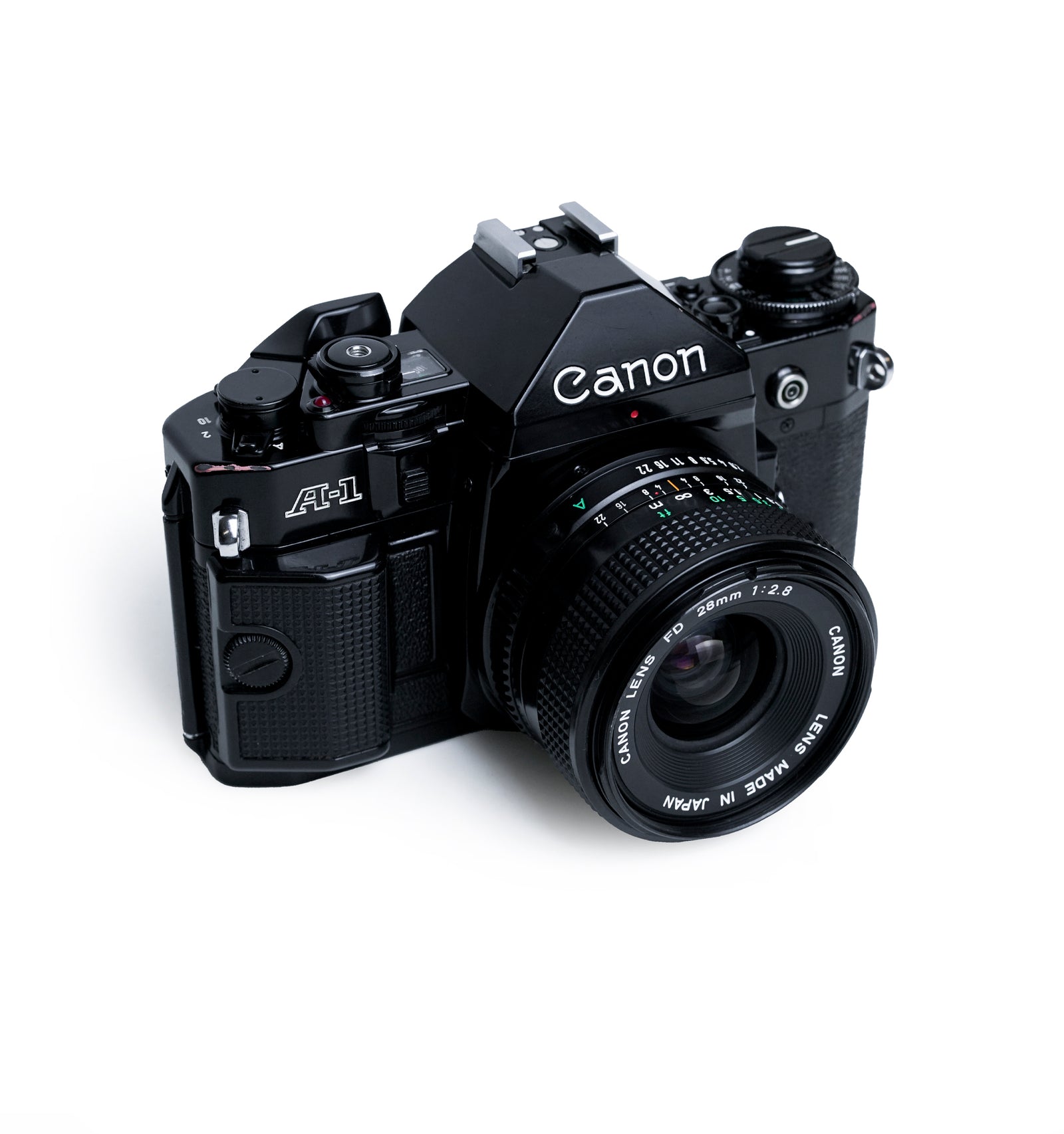 Canon A-1 35mm SLR Film Camera with 28mm f2.8 Lens