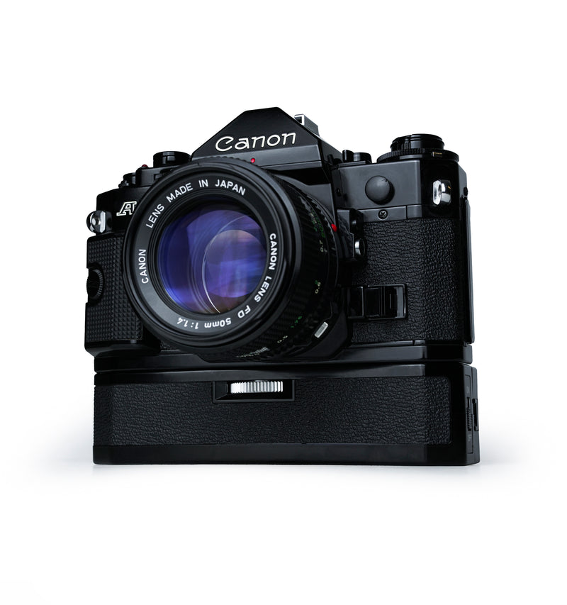 Canon A-1 35mm SLR Film Camera with 50mm F1.4 & 28mm F2.8 Lens