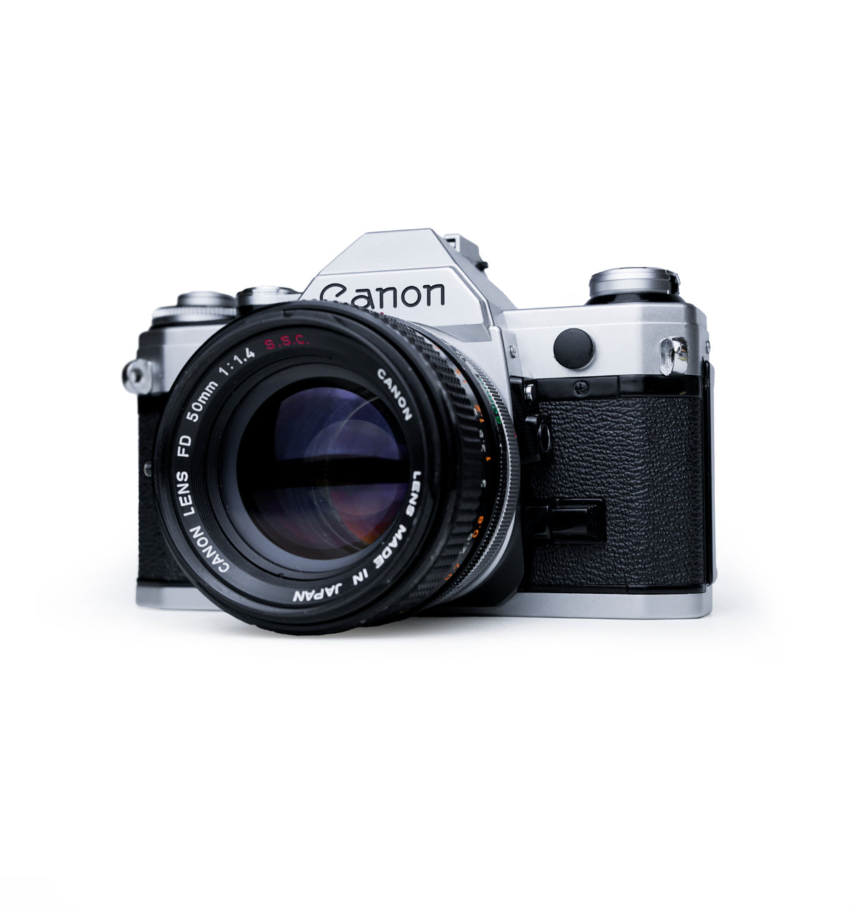 Canon AE-1 Program 35mm SLR Film Camera with 50mm F1.8 & Soligor