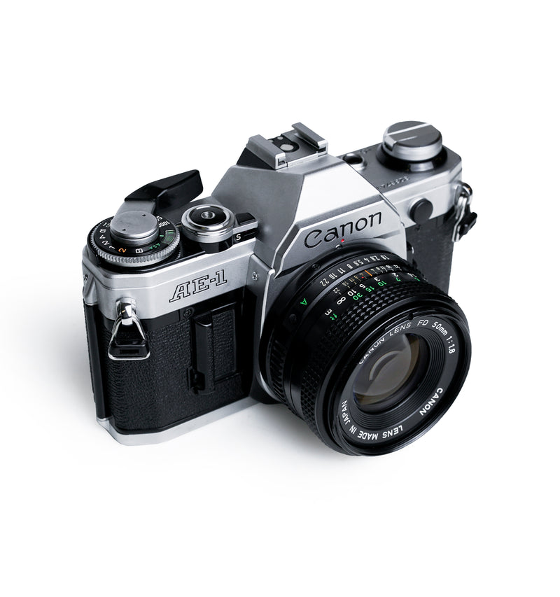 Canon AE-1 35mm SLR Film Camera with 50mm F1.8 Lens