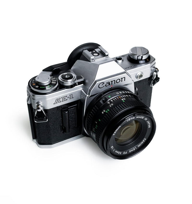 Canon AE-1 35mm SLR Film Camera with 50mm F1.8 Lens