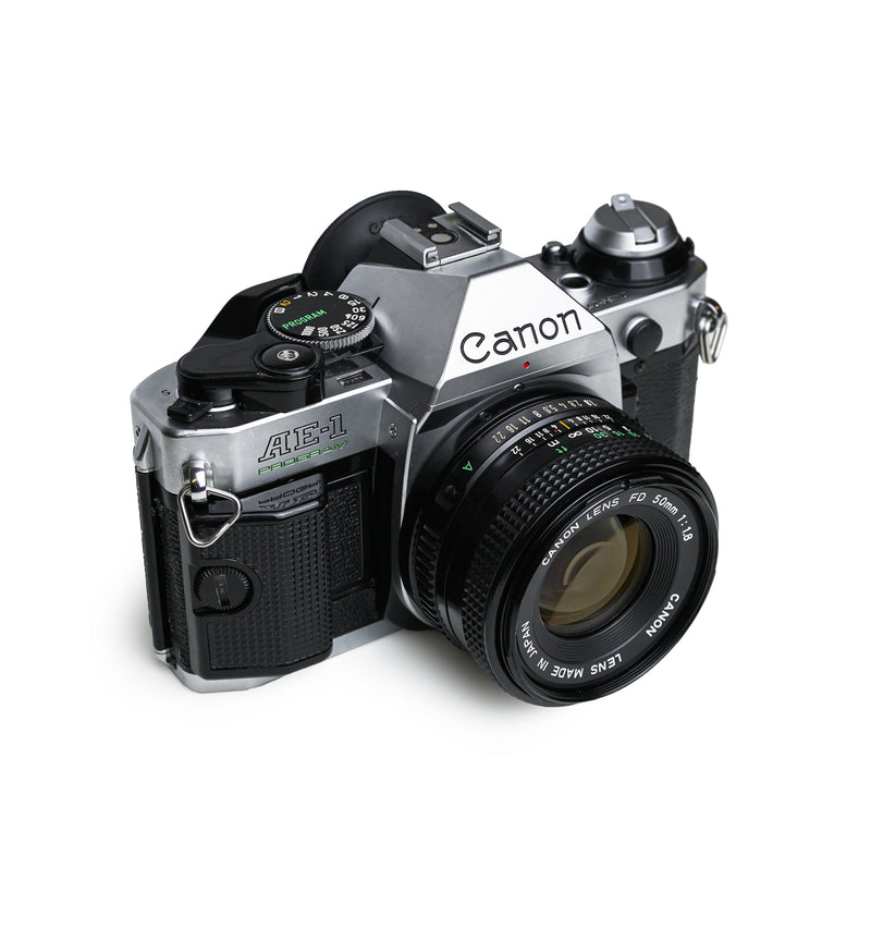 Canon AE-1 Program 35mm SLR Film Camera with 50mm F1.8 Lens