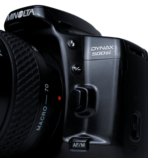 Minolta Dynax 500si 35mm SLR Film Camera with Tokina AF 28-70 F2.8 Macro Lens