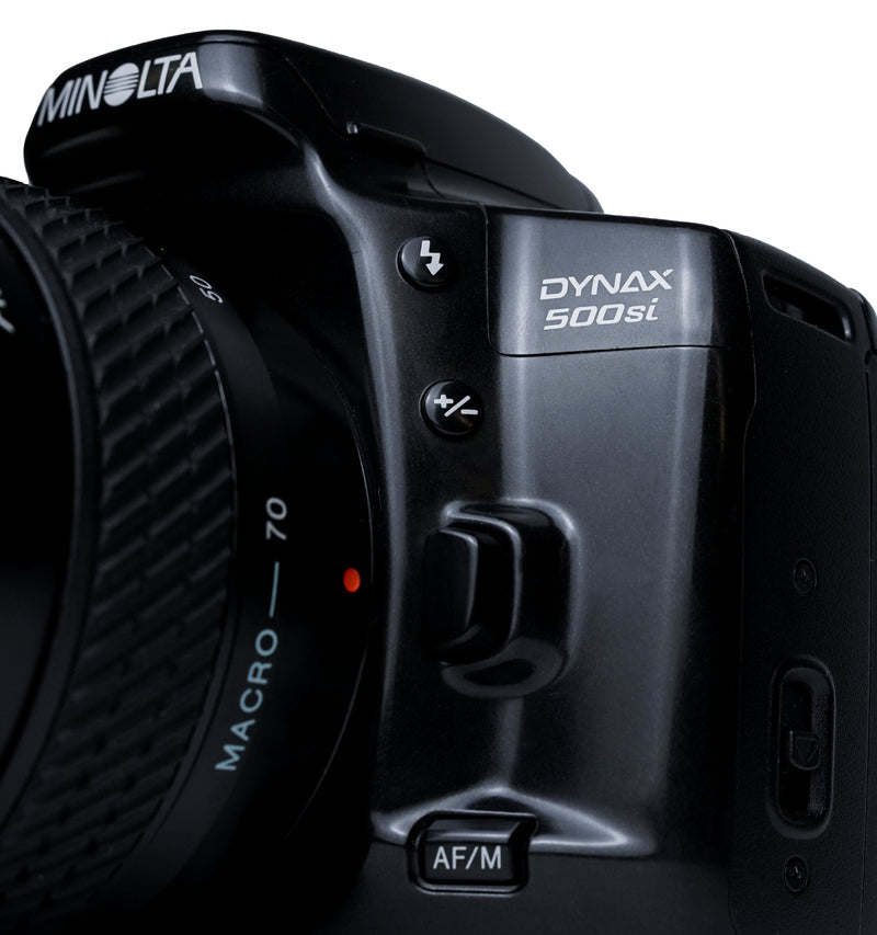 Minolta Dynax 500si 35mm SLR Film Camera with Tokina AF 28-70 F2.8 Macro Lens