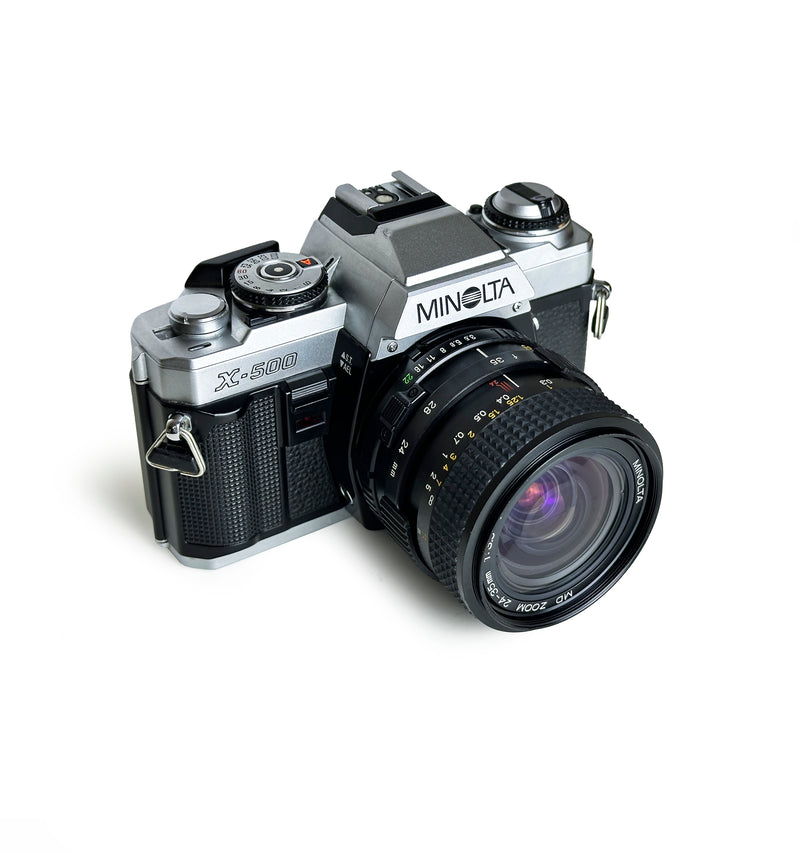 Minolta X-500 35mm SLR Film Camera with 24–35mm f/3.5 Lens