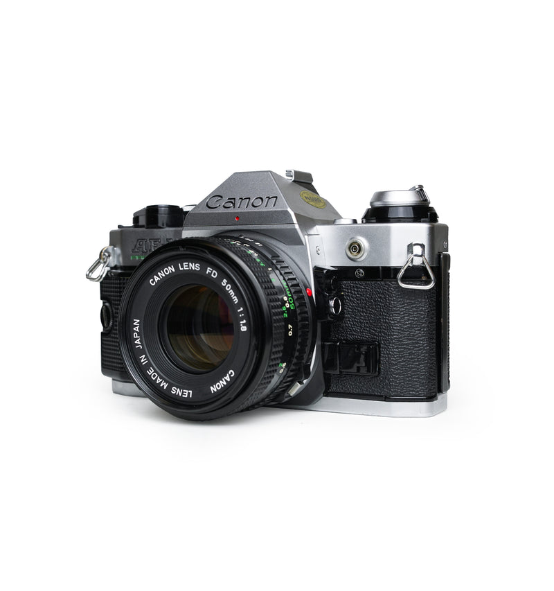 Canon AE-1 Program 35mm SLR Film Camera Set with 3 Lenses