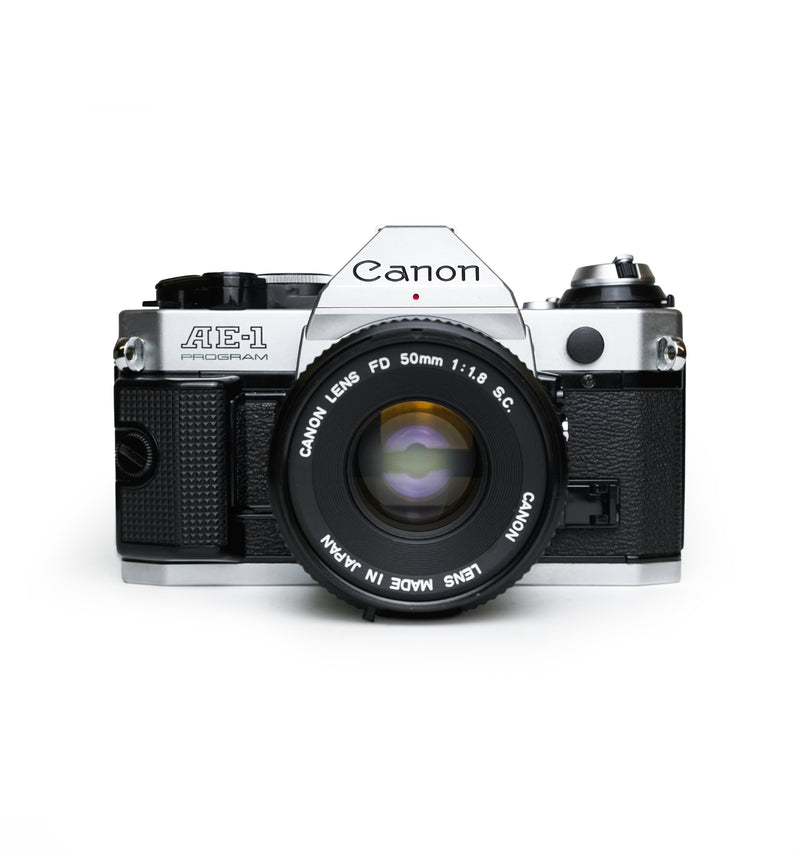 Canon AE-1 Program 35mm SLR Film Camera with 50 mm & 135mm Lens 