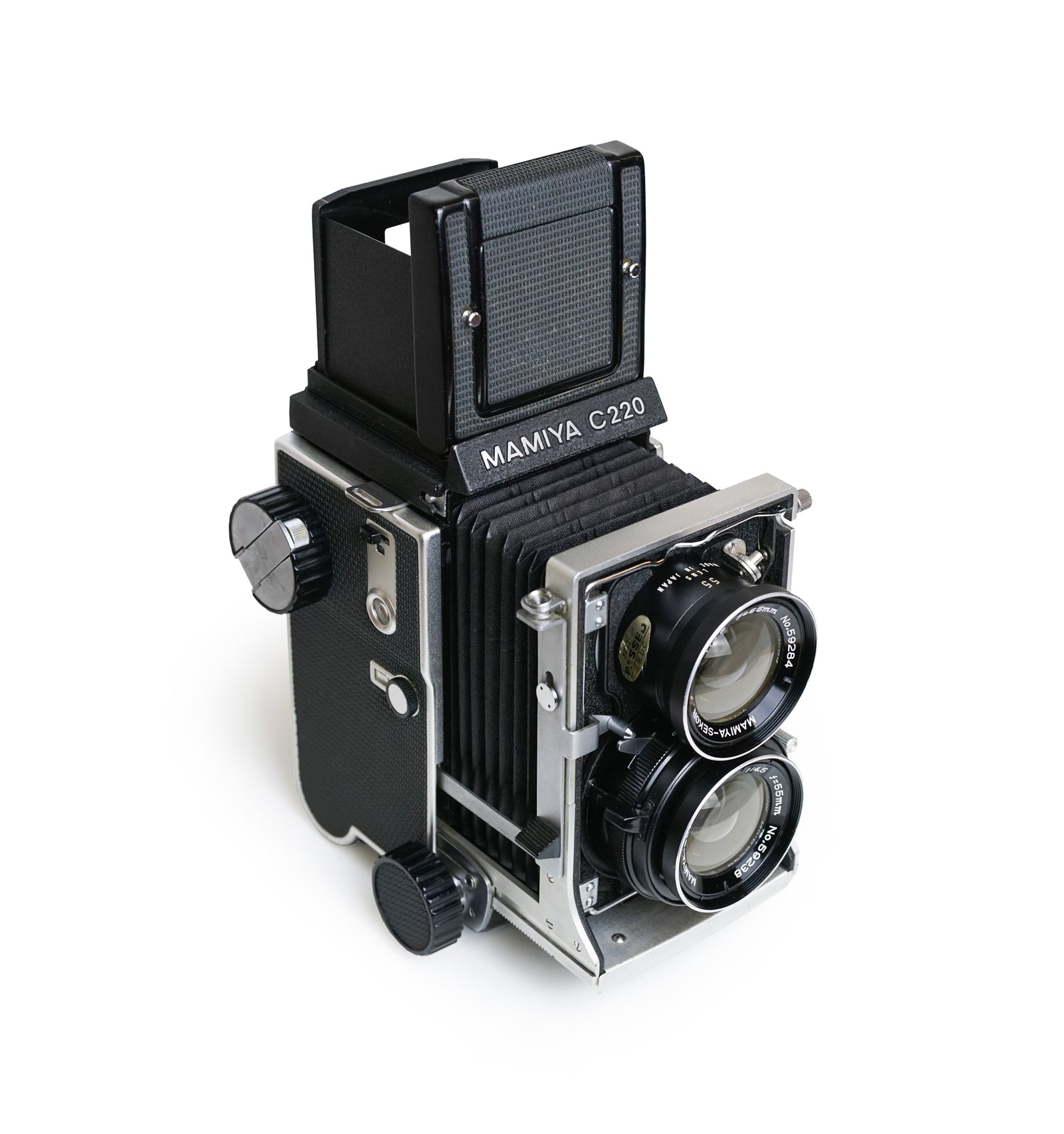 Mamiya C220 Medium Format Camera with 55mm F4.5 & 180mm F4.5 Lenses –  analogmarketplace.com